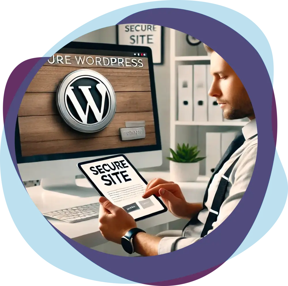 "Secure WordPress site with malware protection and backups.