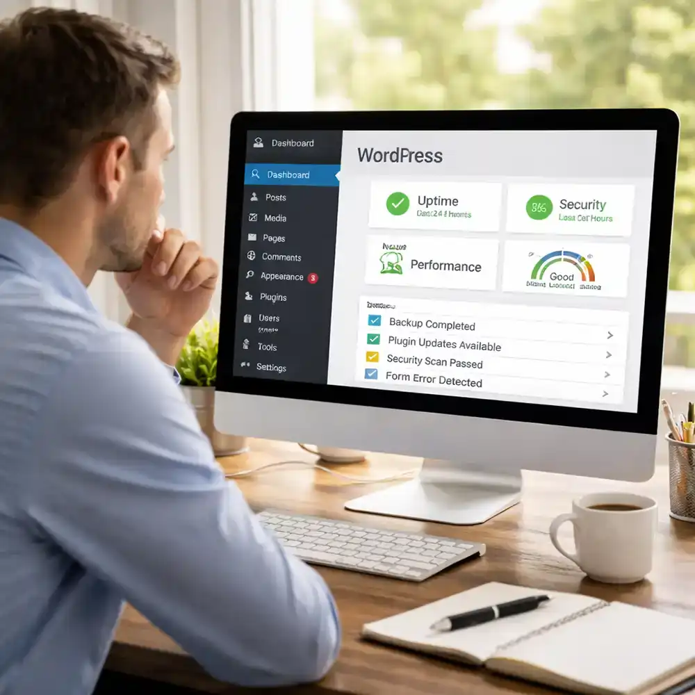 Monitoring the health and performance of a WordPress website.